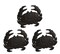 Set of 3 Cast Iron Crab Rustic Brown Stepping Stones